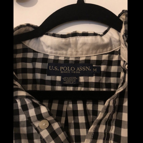 US Polo Assn button down size medium black white - Picture 2 of 2